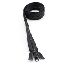 YKK VISLON #8 Separating Zipper Automatic Lock Long Double Pull Metal Slider #VFUVOL-87 DXL E 48" Black