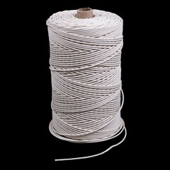 Solid Braid Ultra Cotton Lacing Cord 1/8" White #4 (1500 feet)