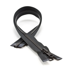 YKK® VISLON® #10 Separating Zipper Automatic Lock Short Double Pull Metal Slider #VFUVOL-107 DX E 20" Black