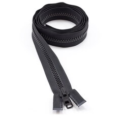 YKK® VISLON® #10 Separating Zipper Automatic Lock Short Double Pull Metal Slider #VFUVOL-107 DX E 68" Black