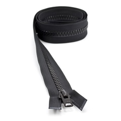 YKK VISLON #10 Separating Zipper Automatic Lock Short Single Pull Metal Slider #VFUVOL-106 DA E 42" Black