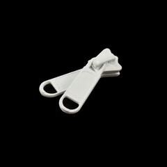 YKK VISLON #5 Metal Sliders #5VSDWL Non-Locking Long Double Pull Tab White