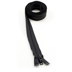 YKK VISLON #10 Separating Zipper Automatic Lock Short Double Pull Metal Slider #VFUVOL-107 DX E 66" Black