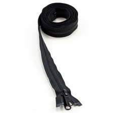 YKK VISLON #8 Separating Zipper Automatic Lock Long Double Pull Metal Slider #VFUVOL-87 DXL E 72" Black