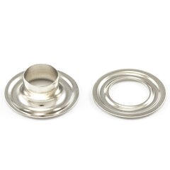 Dot Grommet with Plain Washer 7/16" Nickel Plated Brass #3 (1 gross)
