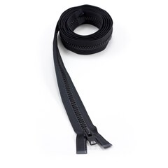 YKK VISLON #10 Separating Zipper Automatic Lock Short Single Pull Metal Slider #VFUVOL-106 DA E 84" Black
