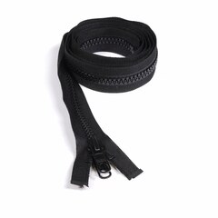 Sunbrella SUNZIP III #10 Separating Zipper Automatic Lock Double Pull Metal Slider  72" Black