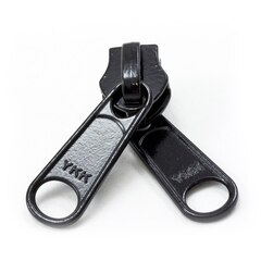 YKK ZIPLON Metal Sliders #10CFDWL Non-Locking Long Double Pull Tab Black