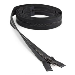 YKK® VISLON® #10 Separating Zipper Automatic Lock Short Single Pull Metal Slider #VFUVOL-106 DA E 144" Black