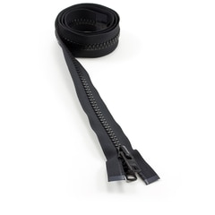 YKK VISLON #10 Separating Zipper Automatic Lock Short Double Pull Metal Slider #VFUVOL-107 DX E 42" Black