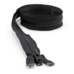 YKK VISLON #10 Separating Zipper Automatic Lock Short Double Pull Metal Slider #VFUVOL-107 DX E 90" Black