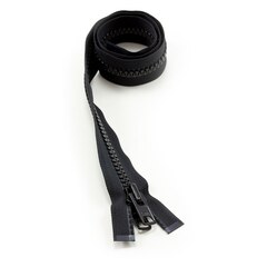 YKK VISLON #10 Separating Zipper Automatic Lock Short Double Pull Metal Slider #VFUVOL-107 DX E 30" Black