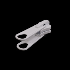 YKK VISLON #8 Metal Sliders #8VFDXL AutoLok Long Double Pull Tab White