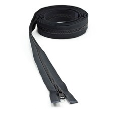 YKK VISLON #5 Separating Zipper Automatic Lock Short Single Pull Metal Slider #VSOL56 96" Black