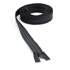 YKK VISLON #5 Separating Zipper Automatic Lock Short Single Pull Metal Slider #VSOL56 144" Black