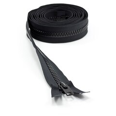 YKK® VISLON® #10 Separating Zipper Automatic Lock Short Single Pull Metal Slider #VFUVOL-106 DA E 120" Black