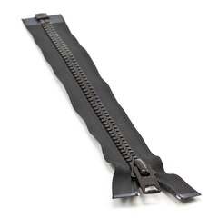YKK VISLON #10 Separating Zipper Automatic Lock Short Single Pull Metal Slider #VFUVOL-106 DA E 12" Black