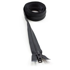 YKK VISLON #10 Separating Zipper Automatic Lock Short Double Pull Metal Slider #VFUVOL-107 DX E 54" Black