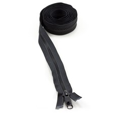 YKK VISLON #8 Separating Zipper Automatic Lock Long Double Pull Metal Slider #VFUVOL-87 DXL E 84" Black