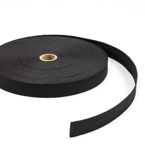 Flat Elastic Braid 1050 1" Polyester Black (144 yards)