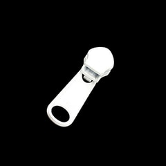 YKK ZIPLON Metal Sliders #5CNDFL Non-Locking Long Single Pull Tab White