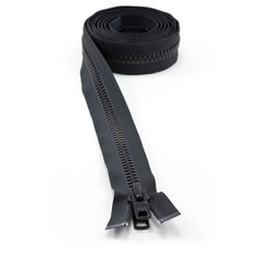 YKK VISLON #10 Separating Zipper Automatic Lock Short Double Pull Metal Slider #VFUVOL-107 DX E 84" Black