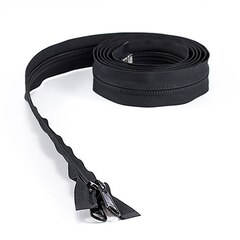 YKK ZIPLON #10 Separating Zipper Non-Locking Double Pull Metal Slider #CFOR-105 DWL E 72" Black