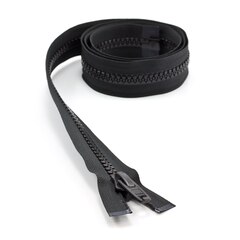 YKK VISLON #10 Separating Zipper Automatic Lock Short Single Pull Plastic Slider #VFUL106 TA 48" Black