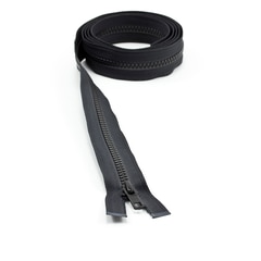 YKK VISLON #5 Separating Zipper Automatic Lock Short Single Pull Metal Slider #VSOL56 60" Black