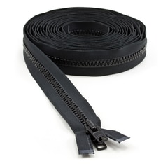 YKK VISLON #10 Separating Zipper Automatic Lock Short Double Pull Metal Slider #VFUVOL-107 DX E 240" Black