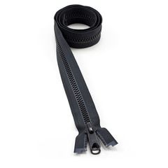 YKK VISLON #8 Separating Zipper Automatic Lock Long Double Pull Metal Slider #VFUVOL-87 DXL E 36" Black