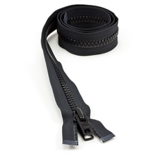 YKK VISLON #10 Separating Zipper Automatic Lock Short Double Pull Metal Slider #VFUVOL-107 DX E 40" Black
