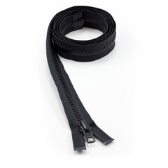 YKK VISLON #10 Separating Zipper Automatic Lock Short Single Pull Metal Slider #VFUVOL-106 DA E 60" Black