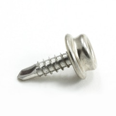 DOT Durable Screw Stud 93-X8-103027-1A 5/8" Nickel Plated Brass / Self-Tapping Stainless Steel Screw 100-pk