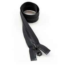 YKK VISLON #10 Separating Zipper Automatic Lock Short Double Pull Metal Slider #VFUVOL-107 DX E 18" Black