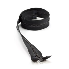 YKK VISLON #5 Separating Zipper Automatic Lock Short Single Pull Metal Slider #VSOL56 30" Black