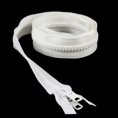 YKK VISLON #10 Separating Zipper Automatic Lock Short Double Pull Metal Slider #VFUVOL-107 DX E 54" White