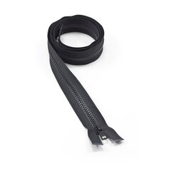 YKK VISLON #5 Separating Zipper Automatic Lock Short Single Pull Metal Slider #VSOL56 48" Black