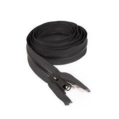 YKK VISLON #8 Separating Zipper Automatic Lock Long Double Pull Metal Slider #VFUVOL-87 DXL E 110" Black