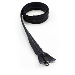 YKK VISLON #8 Separating Zipper Automatic Lock Long Double Pull Metal Slider #VFUVOL-87 DXL E 42" Black
