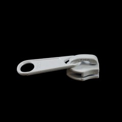 YKK ZIPLON Metal Sliders #8CFDFL Non-Locking Long Single Pull Tab White