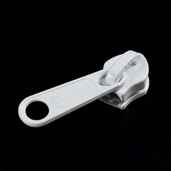 YKK ZIPLON Metal Sliders #10CFDFL Non-Locking Long Single Pull Tab White