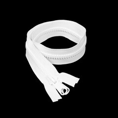 YKK VISLON #8 Separating Zipper Automatic Lock Long Double Pull Metal Slider #VFUVOL-87 DXL E 24" White