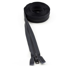 YKK VISLON #10 Separating Zipper Automatic Lock Short Double Pull Metal Slider #VFUVOL-107 DX E 108" Black