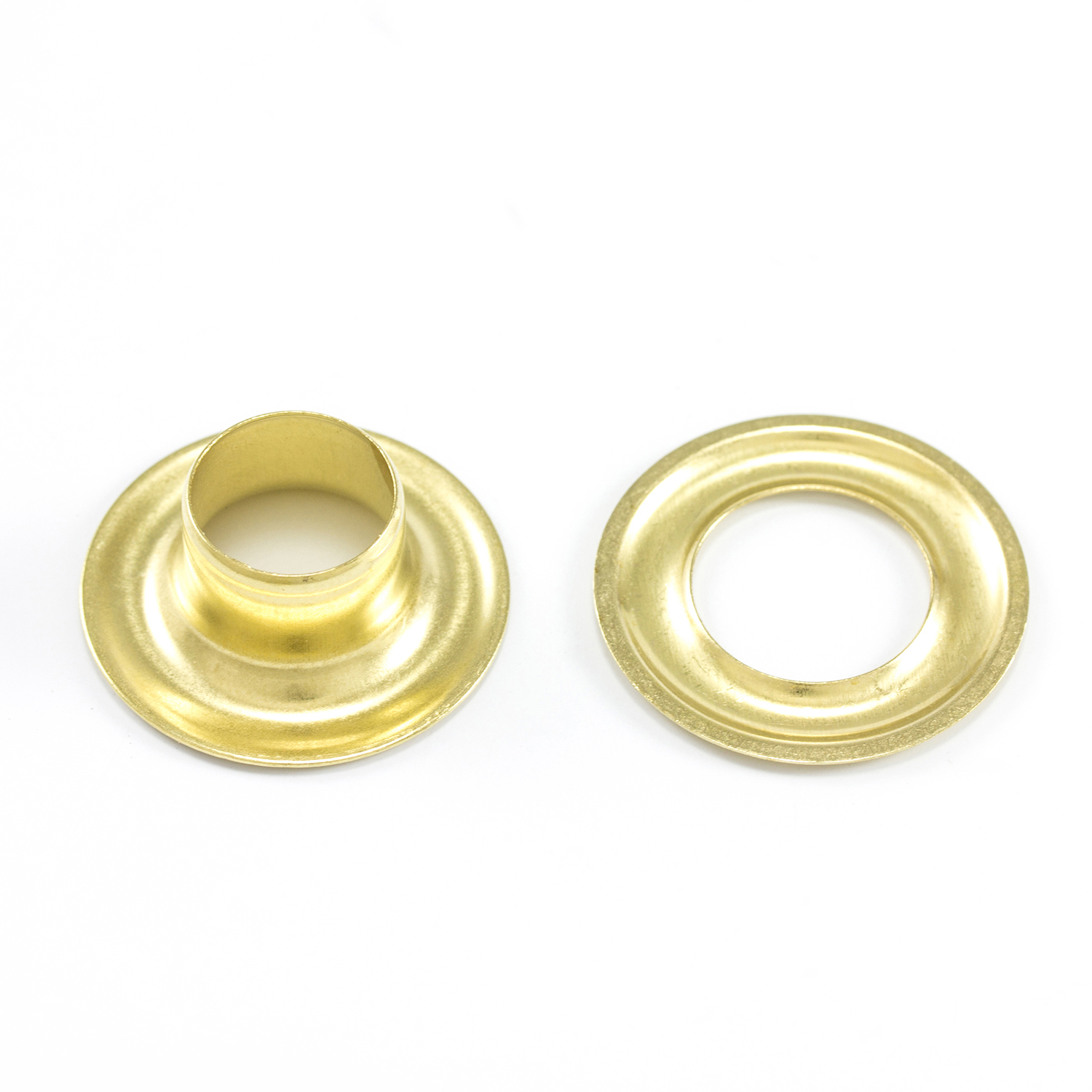 Small brass clearance grommets