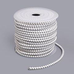 Synthetic Shock Cord with Polyester Jacket 3/8" White (150 feet)