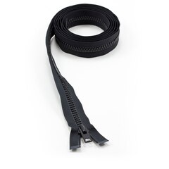 YKK VISLON #10 Separating Zipper Automatic Lock Short Single Pull Metal Slider #VFUVOL-106 DA E 96" Black