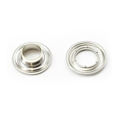Sharpened Edge Self-Piercing Grommet with Small Tooth Washer 3/8" Nickel Plated Brass #2 (500 pack)