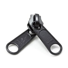 YKK ZIPLON Metal Sliders #8CFDWL Non-Locking Long Double Pull Tab Black